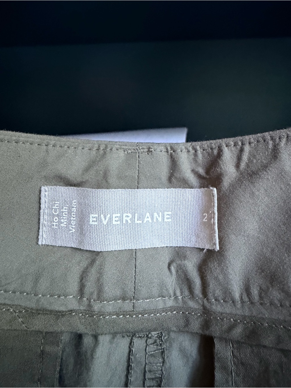 Everlane Cargo Drawstring Pants - Olive Green - Picture 3 of 4